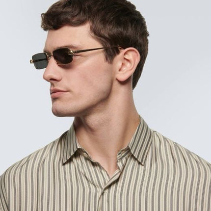 PANTHÈRE RECTANGULAR FRAME SUNGLASSES CT0473S IN METAL
