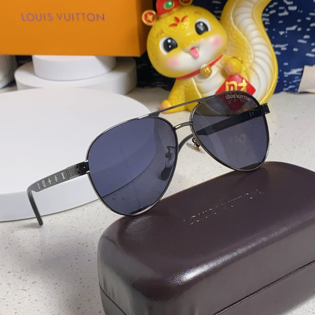 PILOT SUNGLASSES 571636 IN METAL BLACK LENSES MONOGRAM LOGO