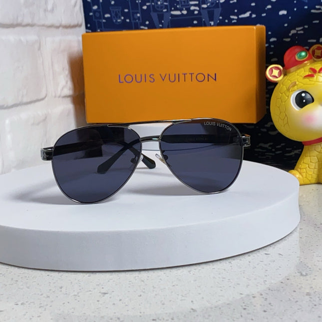 PILOT SUNGLASSES 571636 IN METAL BLACK LENSES MONOGRAM LOGO
