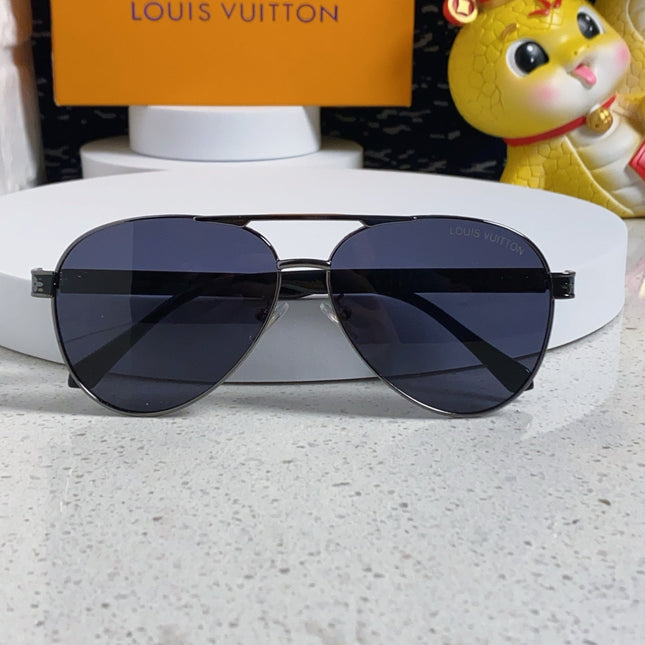 PILOT SUNGLASSES 571636 IN METAL BLACK LENSES MONOGRAM LOGO