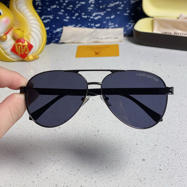 PILOT SUNGLASSES 571636 IN METAL BLACK LENSES MONOGRAM LOGO