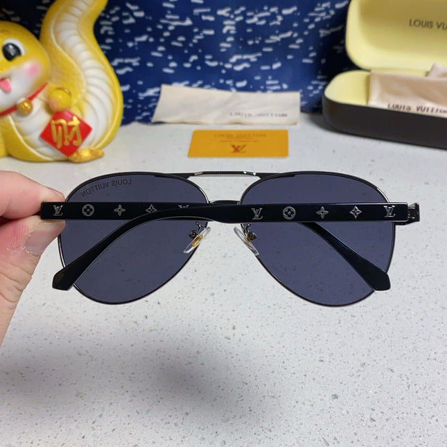 PILOT SUNGLASSES 571636 IN METAL BLACK LENSES MONOGRAM LOGO