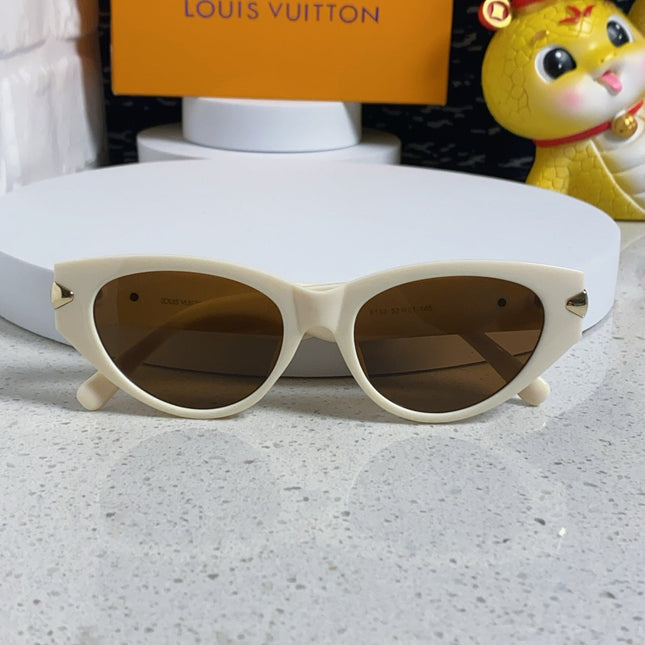 CAT EYE SUNGLASSES 576884 IN IVORY AND GOLD ACETATE