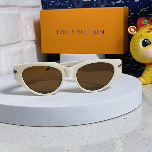 CAT EYE SUNGLASSES 576884 IN IVORY AND GOLD ACETATE