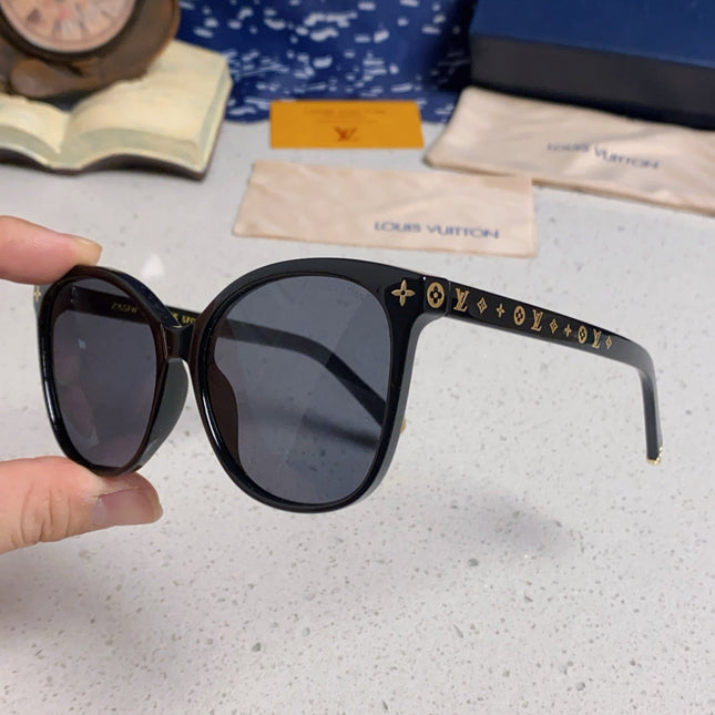 CAT EYE SUNGLASSES 573322 IN BLACK ACETATE MONOGRAM LOGO