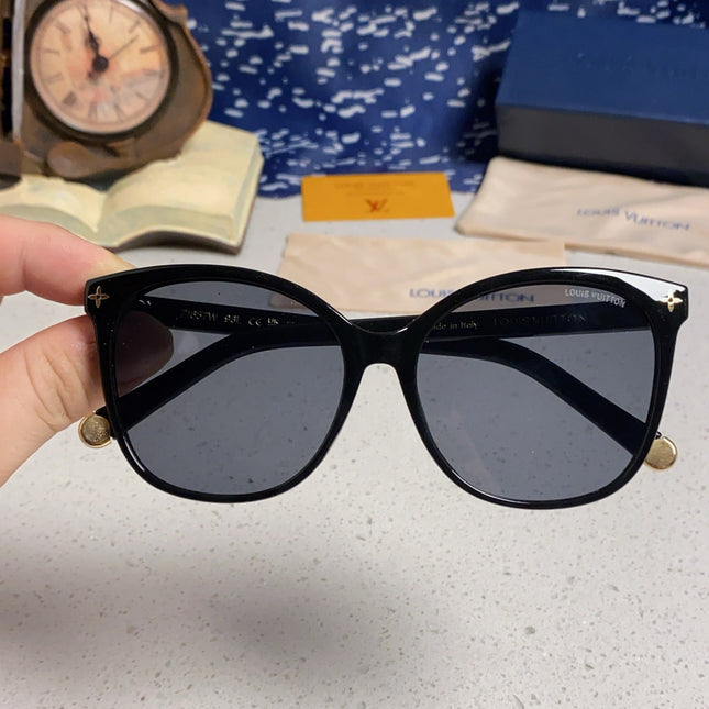 CAT EYE SUNGLASSES 573322 IN BLACK ACETATE MONOGRAM LOGO