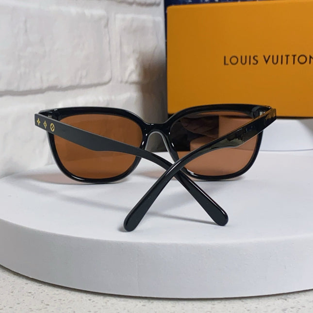 CAT EYE SUNGLASSES 571647 IN BLACK ACETATE BROWN LENS