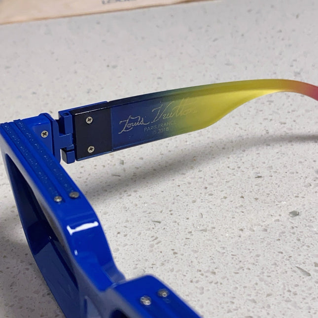 RECTANGLE SUNGLASSES 575847 IN BLUE MIX MULTICOLOR ACETATE