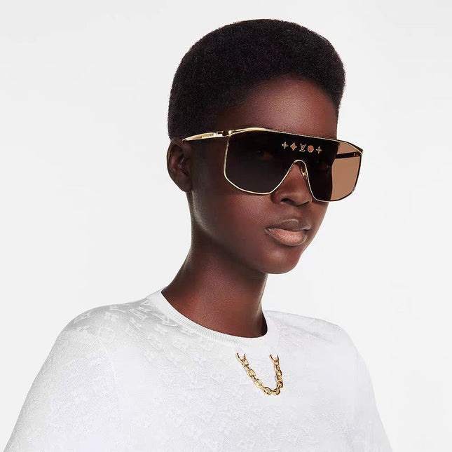 GOLDEN MASK SUNGLASSES 582733 IN GOLD METAL BROWN SMOKE LENSES