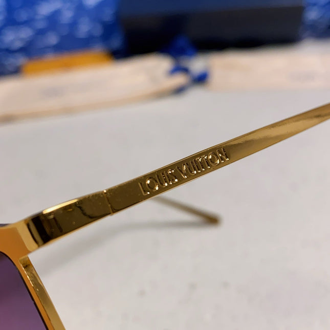 GOLDEN MASK SUNGLASSES 582731 IN GOLD METAL PURPLE SMOKE LENSES