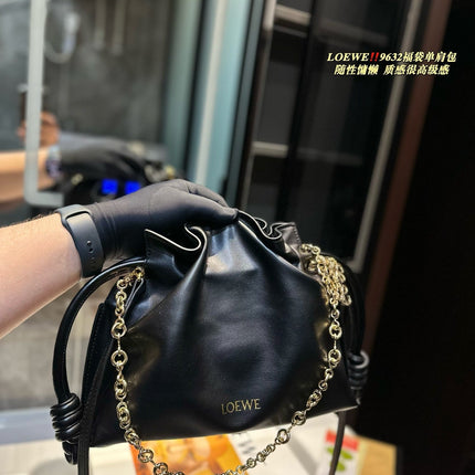 MEDIUM FLAMENCO PURSE 29 IN BLACK NAPPA LAMBSKIN