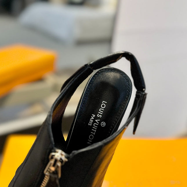 ALLURE HIGH 8 CM SLINGBACK IN BLACK CALFSKIN