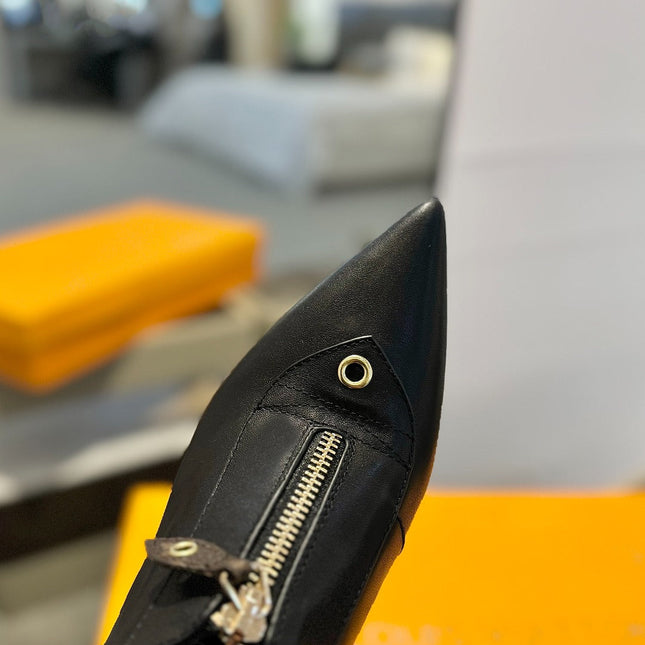 ALLURE HIGH 8 CM SLINGBACK IN BLACK CALFSKIN