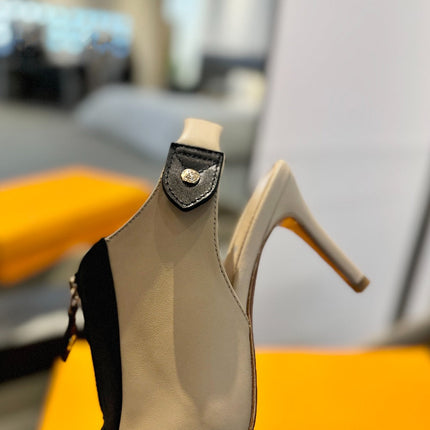 ALLURE HIGH 8 CM SLINGBACK IN SAND BROWN CALFSKIN