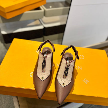 ALLURE HIGH 4.5 CM SLINGBACK IN CHOCOLATE MIX SAND BROWN CALFSKIN