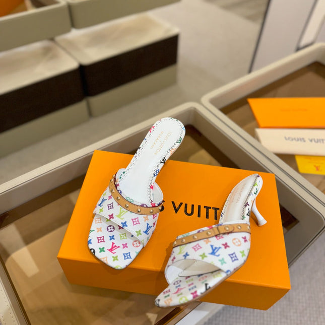 LV X TM 6AM HIGH 4 CM MULE IN WHITE MONOGRAM CALFSKIN