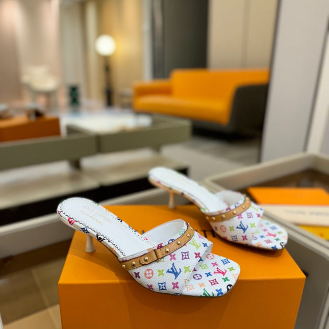 LV X TM 6AM HIGH 4 CM MULE IN WHITE MONOGRAM CALFSKIN