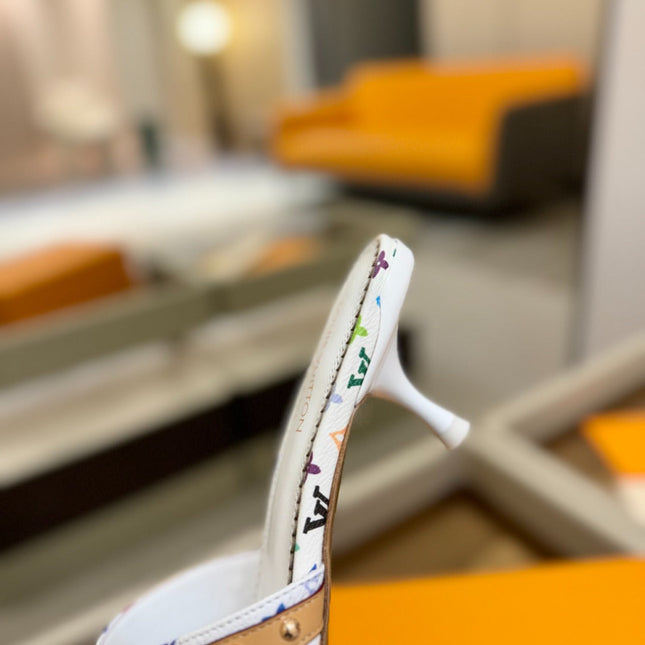 LV X TM 6AM HIGH 4 CM MULE IN WHITE MONOGRAM CALFSKIN