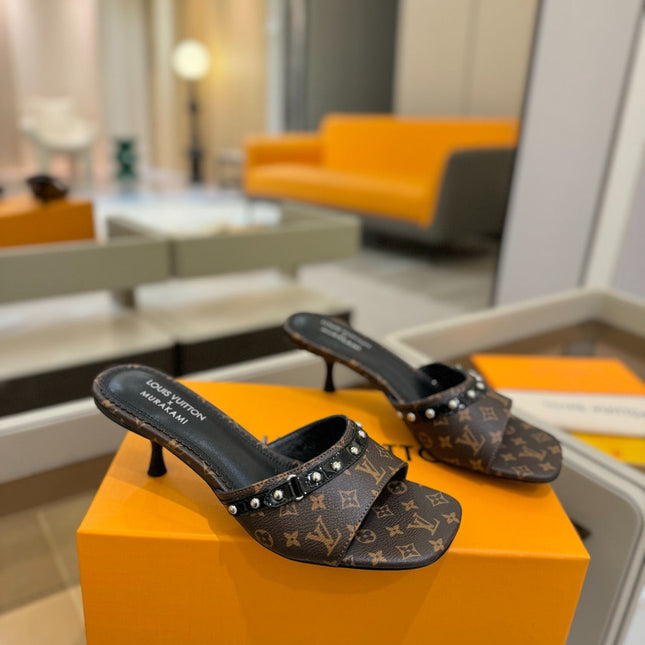 LV X TM 6AM HIGH 4 CM MULE IN CHOCOLATE BROWN MONOGRAM CALFSKIN