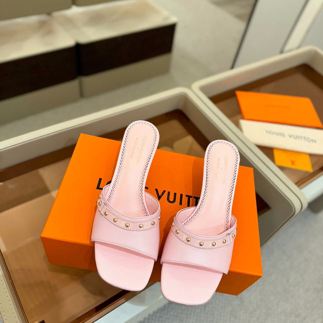 LV X TM 6AM HIGH 4 CM MULE IN LIGHT PINK CALFSKIN