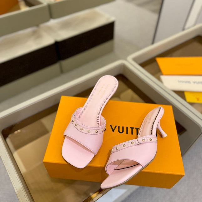 LV X TM 6AM HIGH 4 CM MULE IN LIGHT PINK CALFSKIN