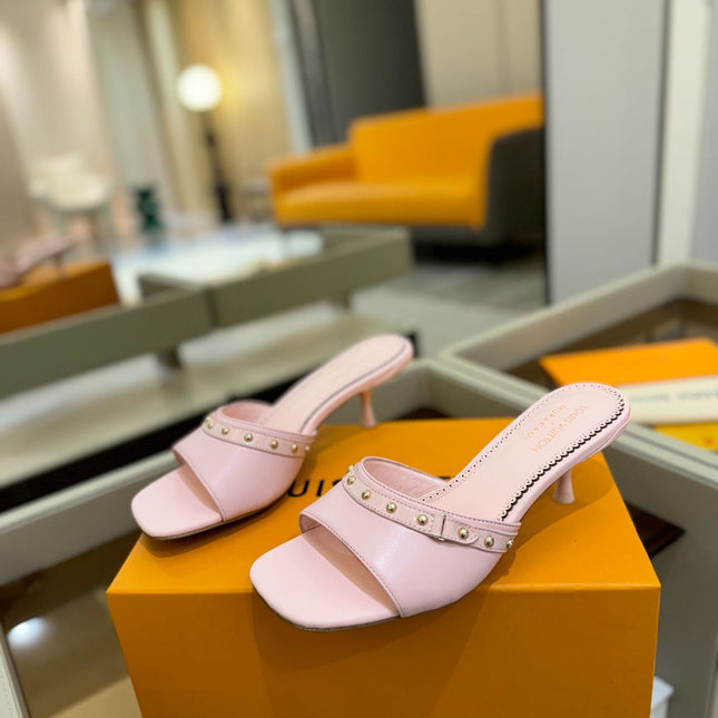 LV X TM 6AM HIGH 4 CM MULE IN LIGHT PINK CALFSKIN