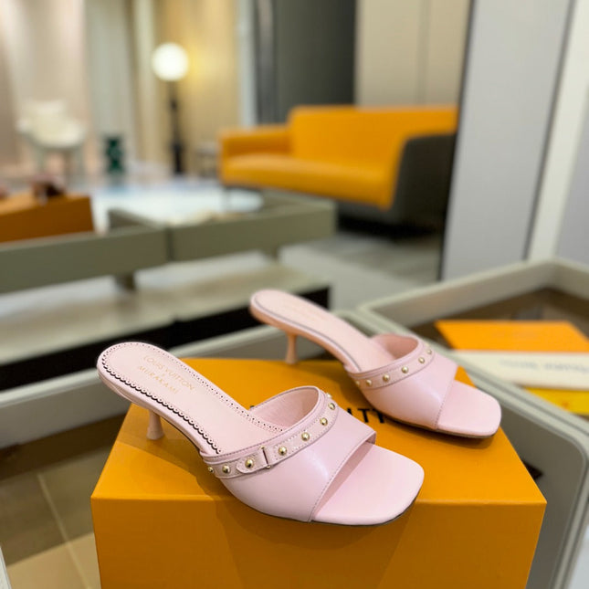 LV X TM 6AM HIGH 4 CM MULE IN LIGHT PINK CALFSKIN