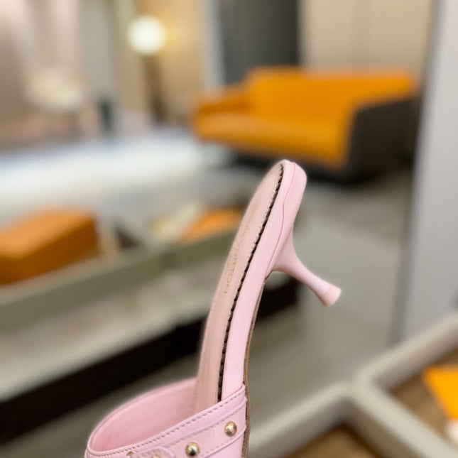 LV X TM 6AM HIGH 4 CM MULE IN LIGHT PINK CALFSKIN