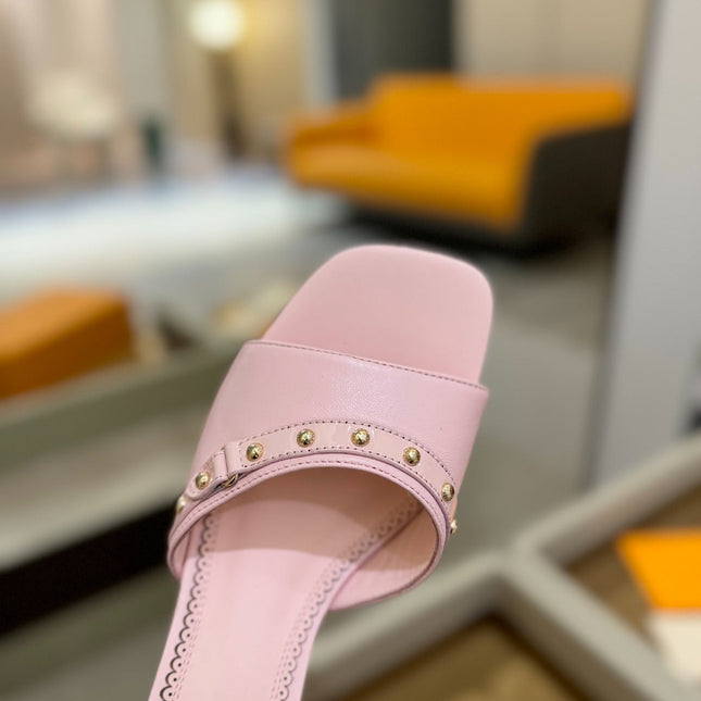 LV X TM 6AM HIGH 4 CM MULE IN LIGHT PINK CALFSKIN