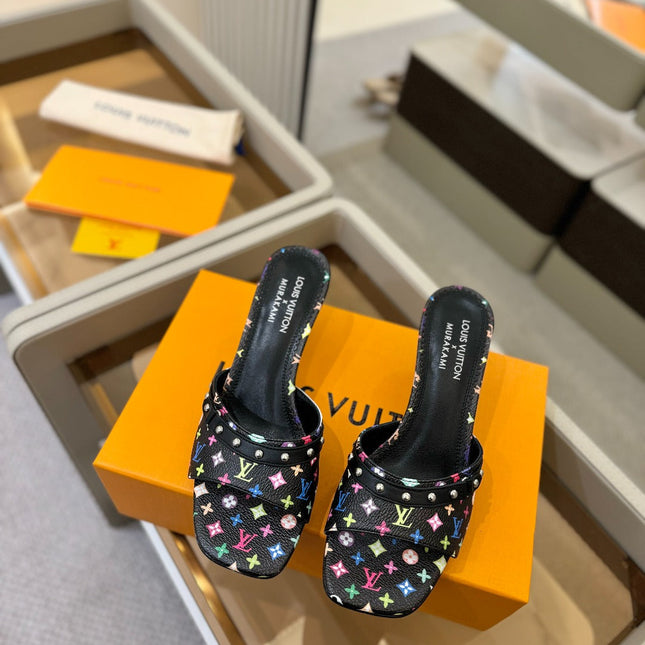 LV X TM 6AM HIGH 4 CM MULE IN BLACK MONOGRAM CALFSKIN