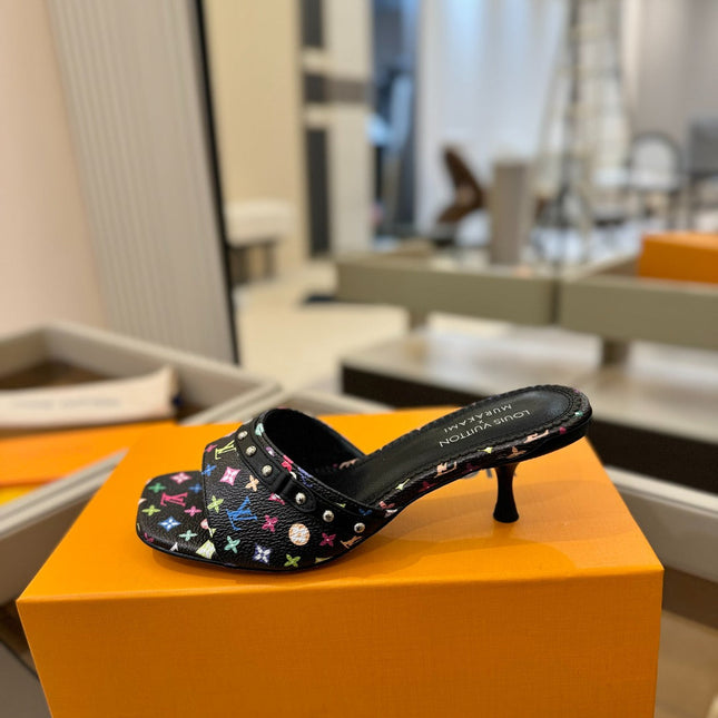 LV X TM 6AM HIGH 4 CM MULE IN BLACK MONOGRAM CALFSKIN