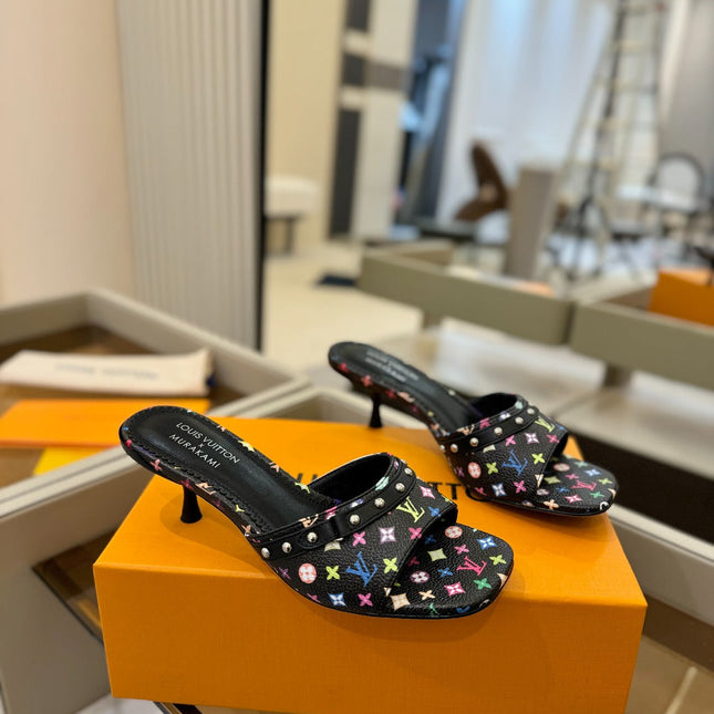 LV X TM 6AM HIGH 4 CM MULE IN BLACK MONOGRAM CALFSKIN