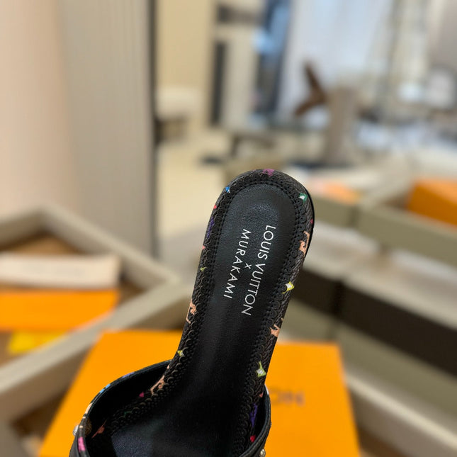 LV X TM 6AM HIGH 4 CM MULE IN BLACK MONOGRAM CALFSKIN