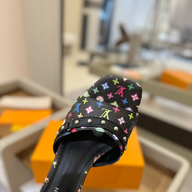 LV X TM 6AM HIGH 4 CM MULE IN BLACK MONOGRAM CALFSKIN