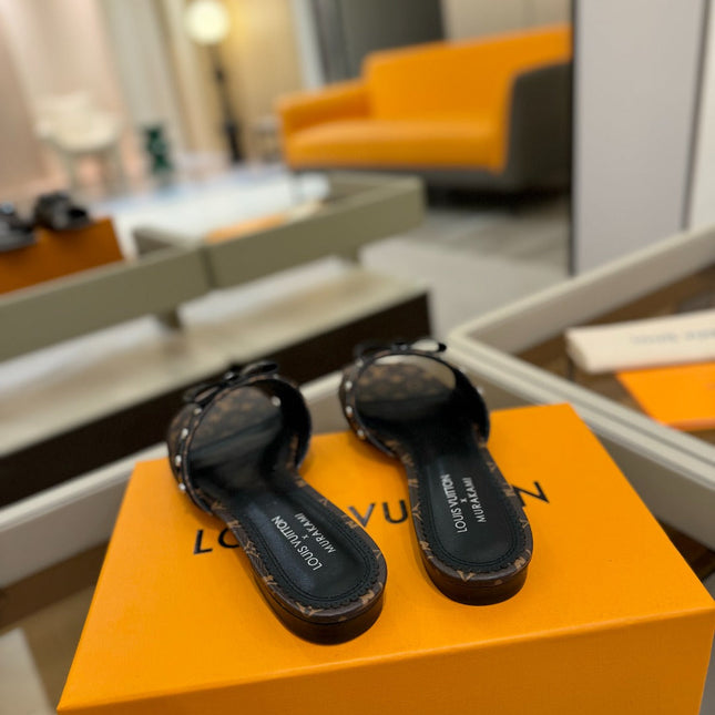 LV X TM 6AM FLAT MULE IN CHOCOLATE BROWN MONOGRAM CALFSKIN