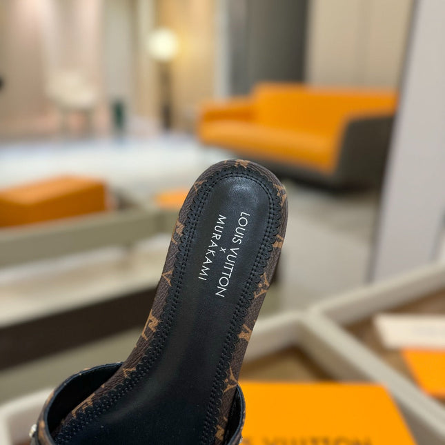 LV X TM 6AM FLAT MULE IN CHOCOLATE BROWN MONOGRAM CALFSKIN