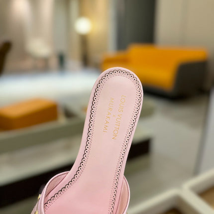 LV X TM 6AM FLAT MULE IN BABY PINK CALFSKIN