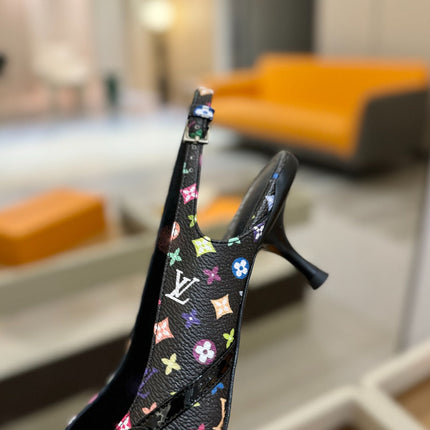 HIGH MULE 4 CM IN BLACK MONOGRAM CALFSKIN