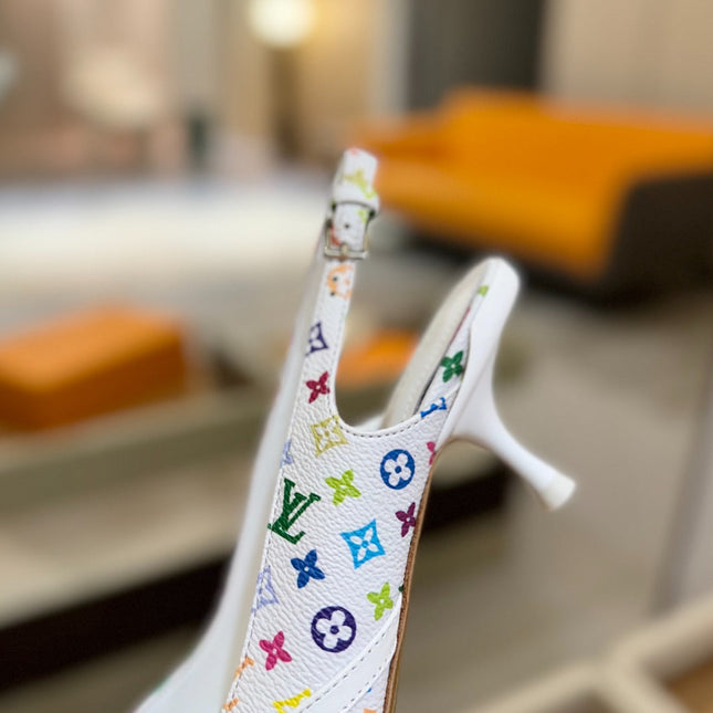 HIGH MULE 4 CM IN  WHITE MONOGRAM CALFSKIN