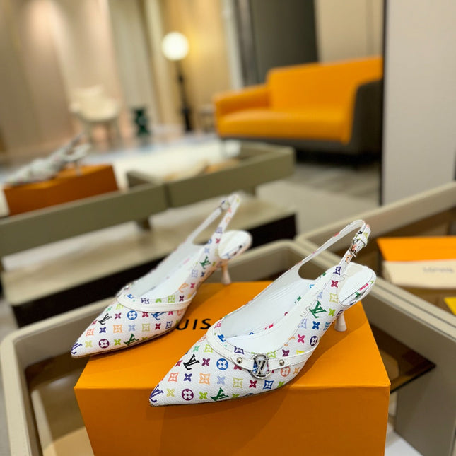 HIGH MULE 4 CM IN  WHITE MONOGRAM CALFSKIN
