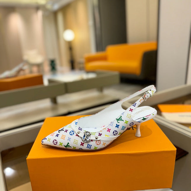HIGH MULE 4 CM IN  WHITE MONOGRAM CALFSKIN
