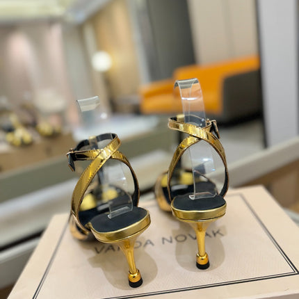 HIGH SANDALS 75 MM IN GOLD CALFSKIN