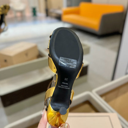 HIGH SANDALS 75 MM IN GOLD CALFSKIN