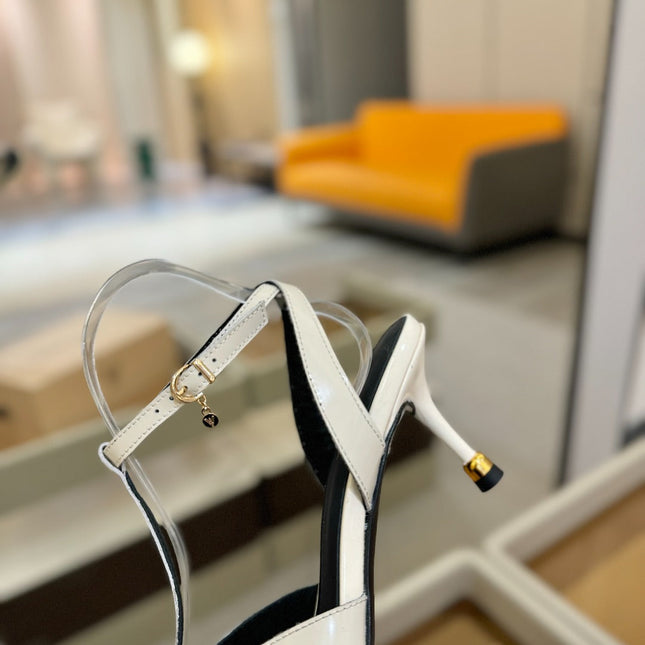 HIGH SANDALS 75 MM IN WHITE CALFSKIN