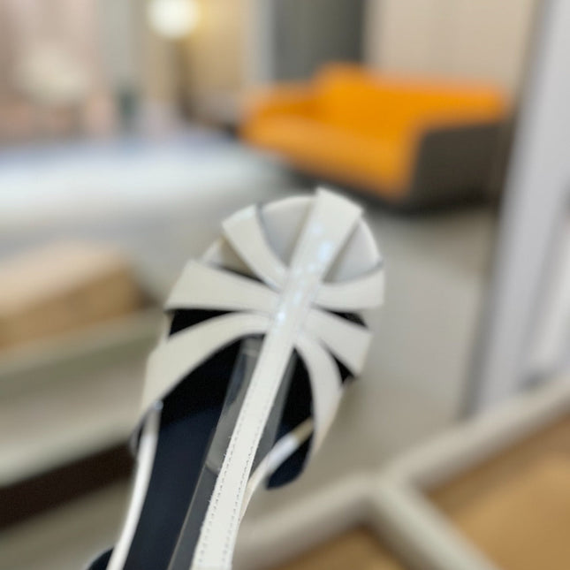 HIGH SANDALS 75 MM IN WHITE CALFSKIN