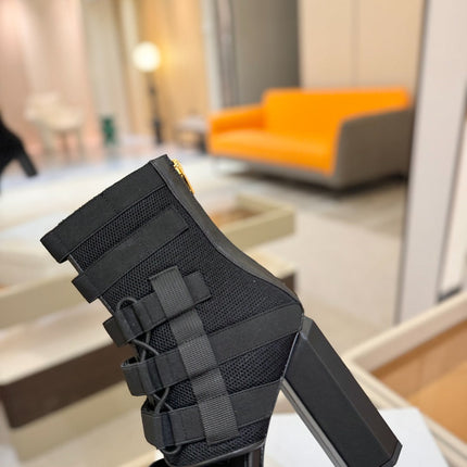 BALMAIN 25S UMA SANDALS 105MM IN BLACK VELCRO AND MESH