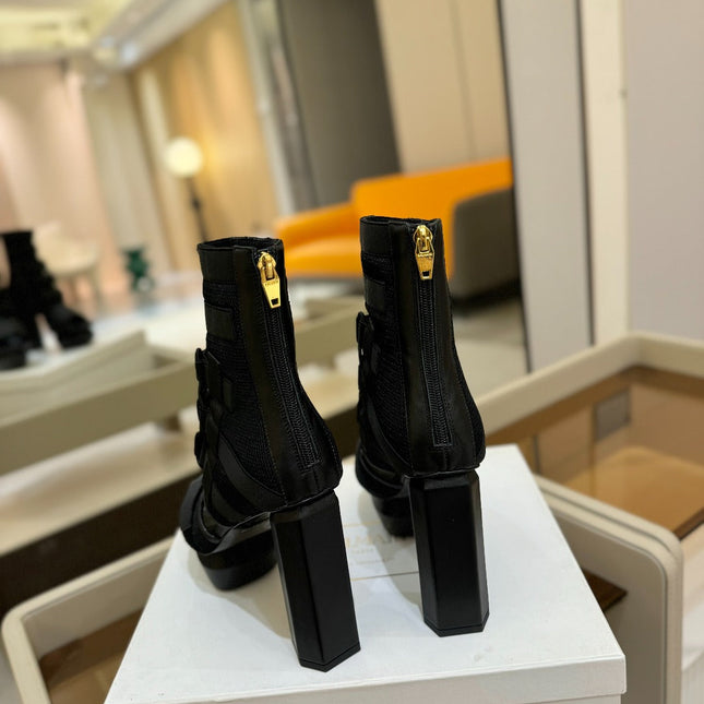 BALMAIN 25S UMA SANDALS 105MM IN BLACK VELCRO AND MESH