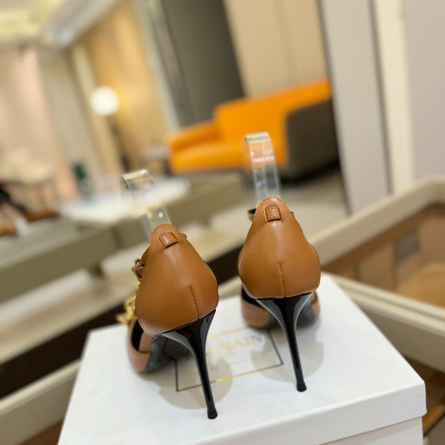 BALMAIN 25S SYNC STILETTOS WITH POINTED TOE 95MM IN DARK BROWN CALFSKIN