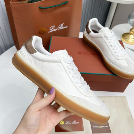 LP TENNIS WALK SNEAKERS WHITE AND LIGHT GRAY CALFSKIN