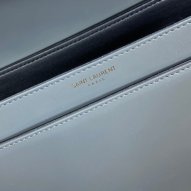 SOLFERINO SMALL SATCHEL 23 IN DARK GREY CALFSKIN GOLD HARDWARE